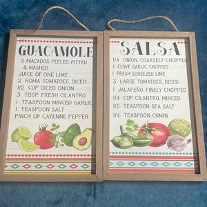 Guacamole and Salsa Kitchen Signs, Wall Decor